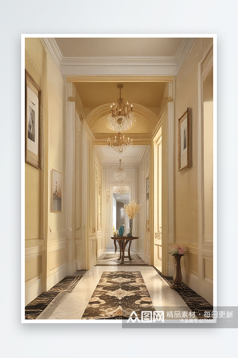 打造巴黎风格的室内入口大厅素材