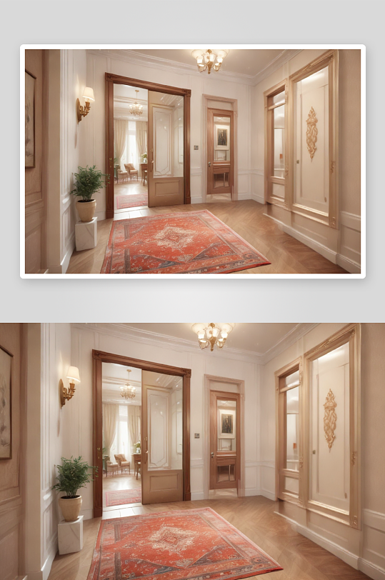 设计巴黎公寓风格的宏伟入口门