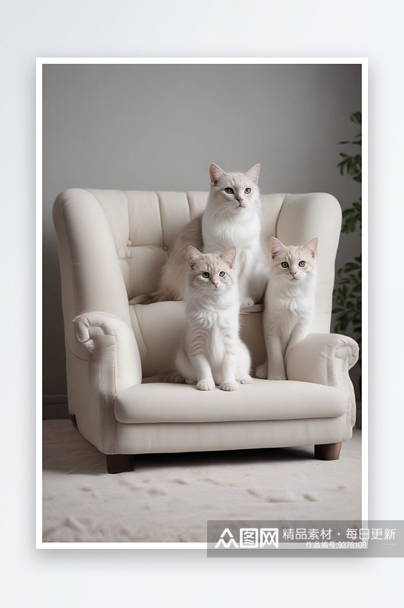 休闲时刻的沙发猫咪素材