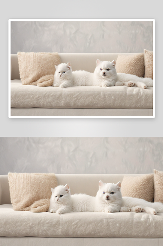 悠然自得的沙发猫咪