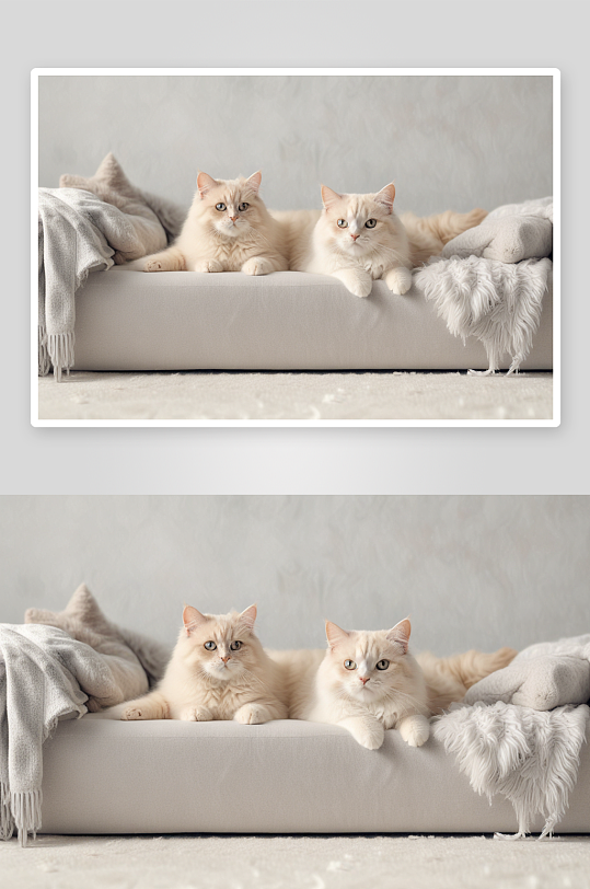 悠然自得的沙发猫咪
