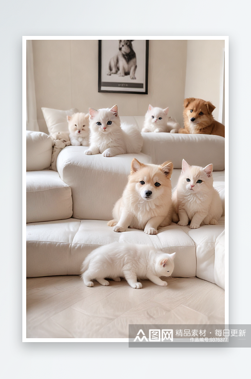 慵懒享受的沙发猫咪素材