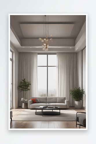 白色家具与极简沙发的时尚客厅设计