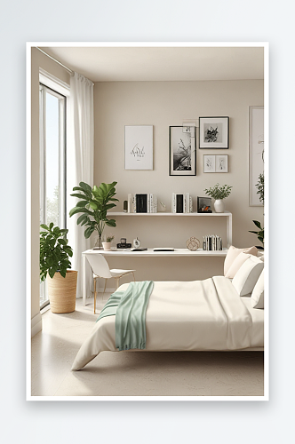 白色家具和沙发打造简洁雅致的客厅
