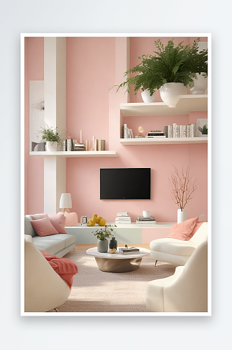 白色家具和沙发打造简洁雅致的客厅
