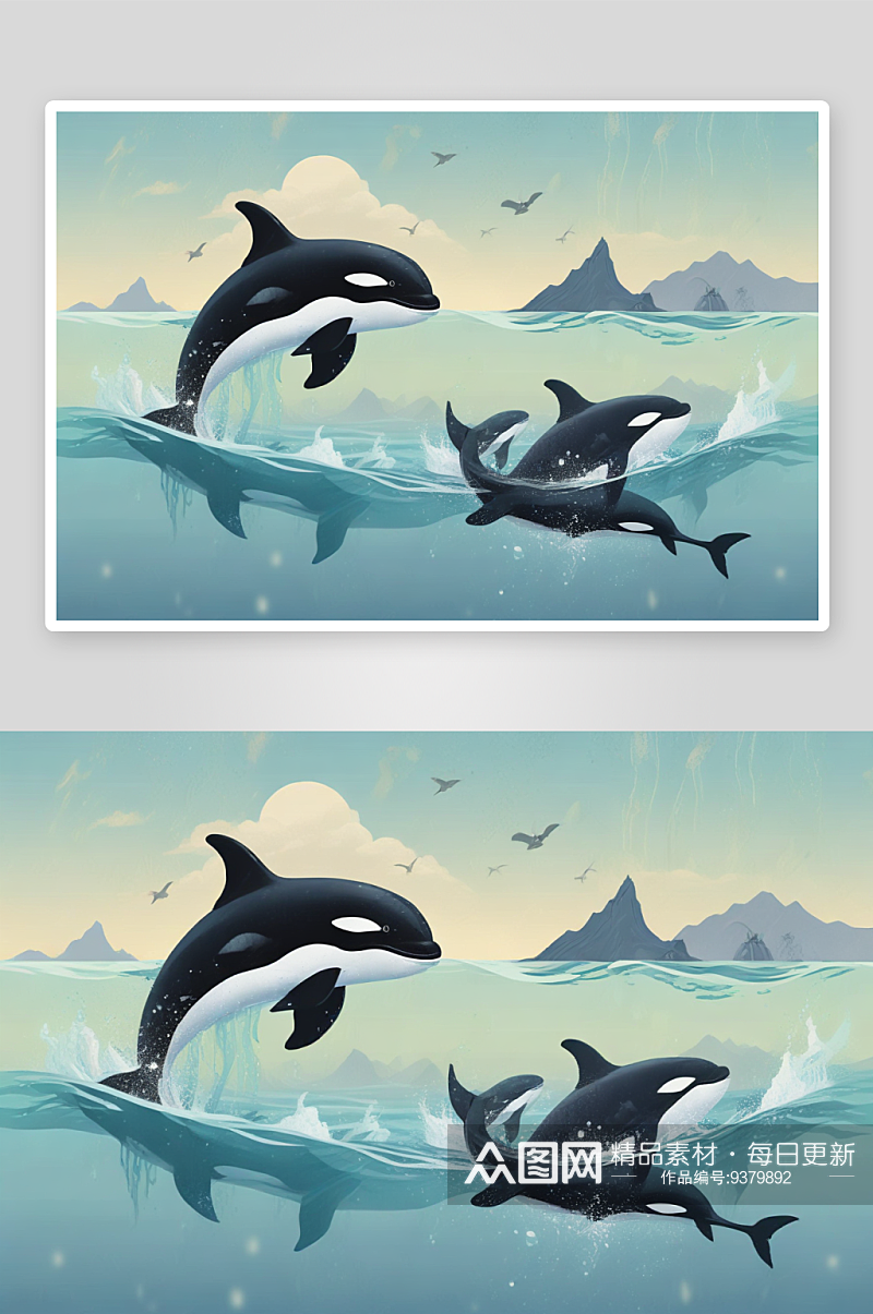 与虎鲸一同畅游感受海洋魅力素材