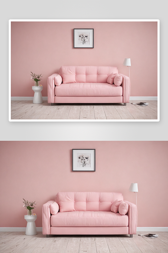 简约背景下的粉色沙发床典雅时尚的装饰选择