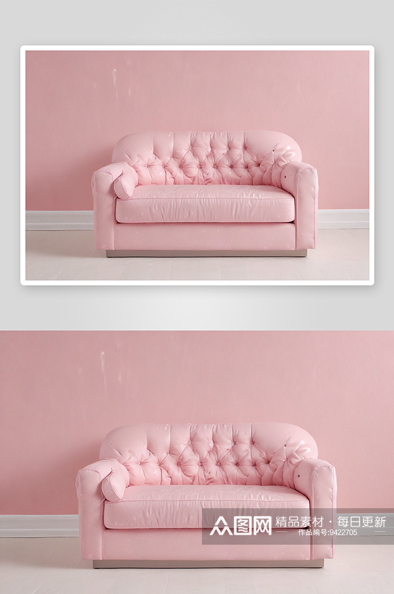 简约背景下的粉色沙发床典雅时尚的装饰选择素材