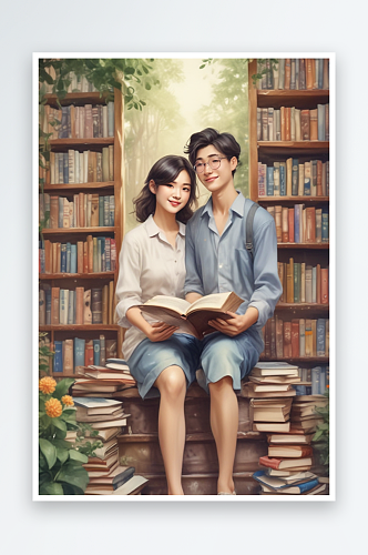 温柔微笑的年轻亚洲人怀抱古书的画面