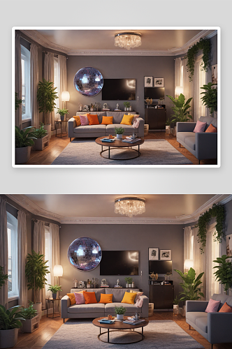灰色沙发的小公寓客厅时尚氛围