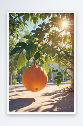 阳光柑橘园清新自然风