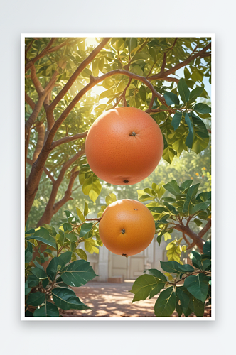 阳光柑橘园清新自然风