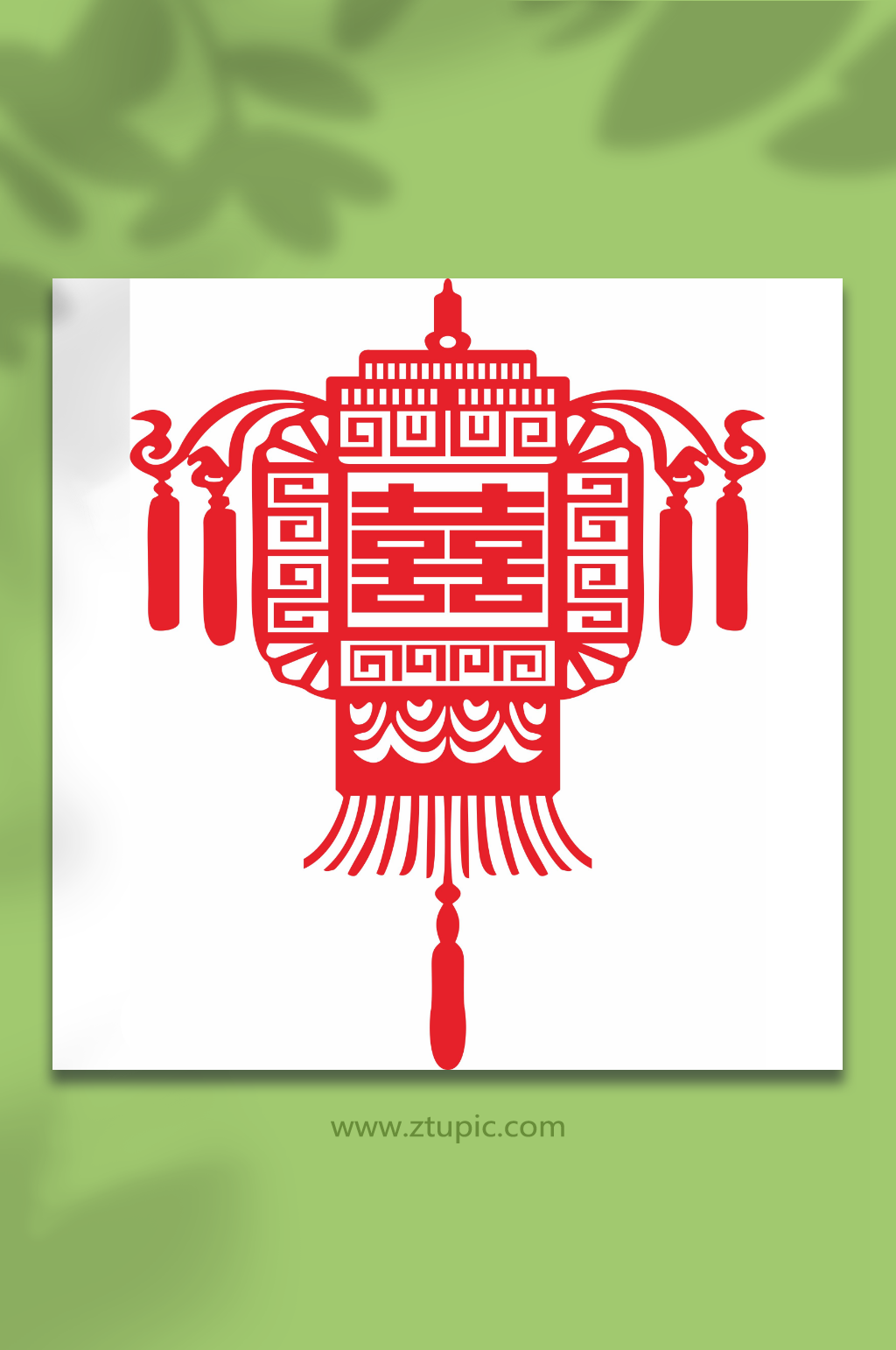 结婚窗花贴纸喜字灯笼矢量图元素素材