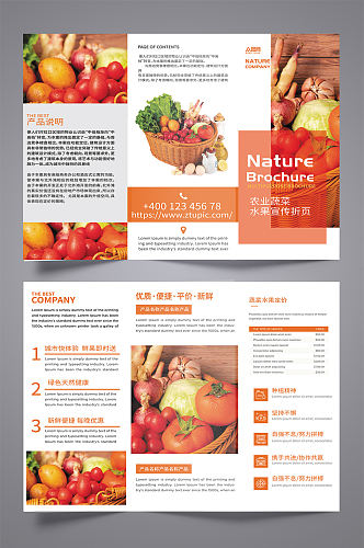 蔬菜水果农产品宣传三折页