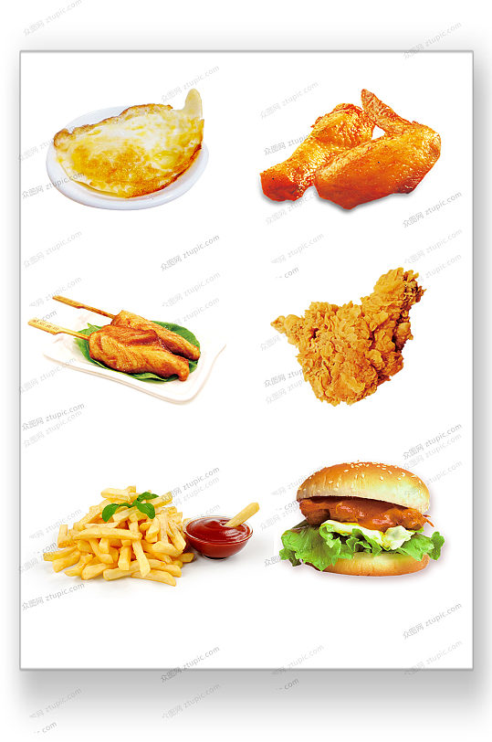 鸡蛋鸡翅汉堡鸡柳