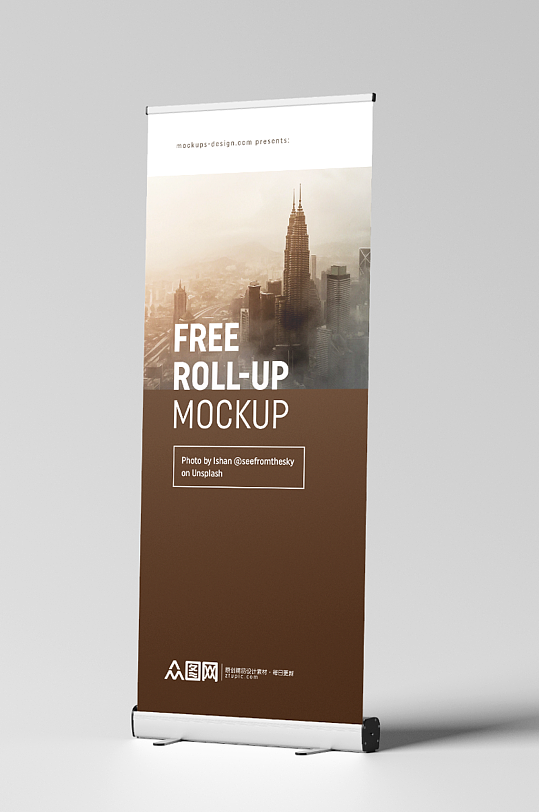 易拉宝展板海报展示样机-众图网