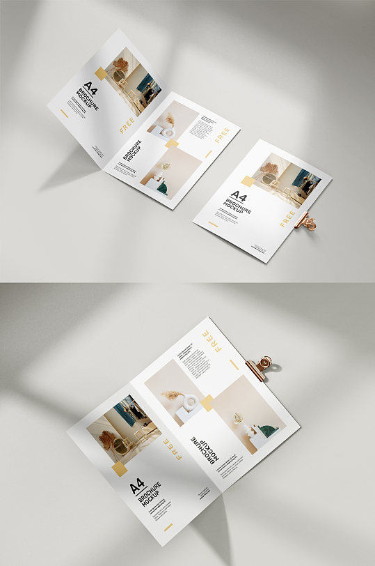 折叠a4小册子传单宣传页设计提案样机