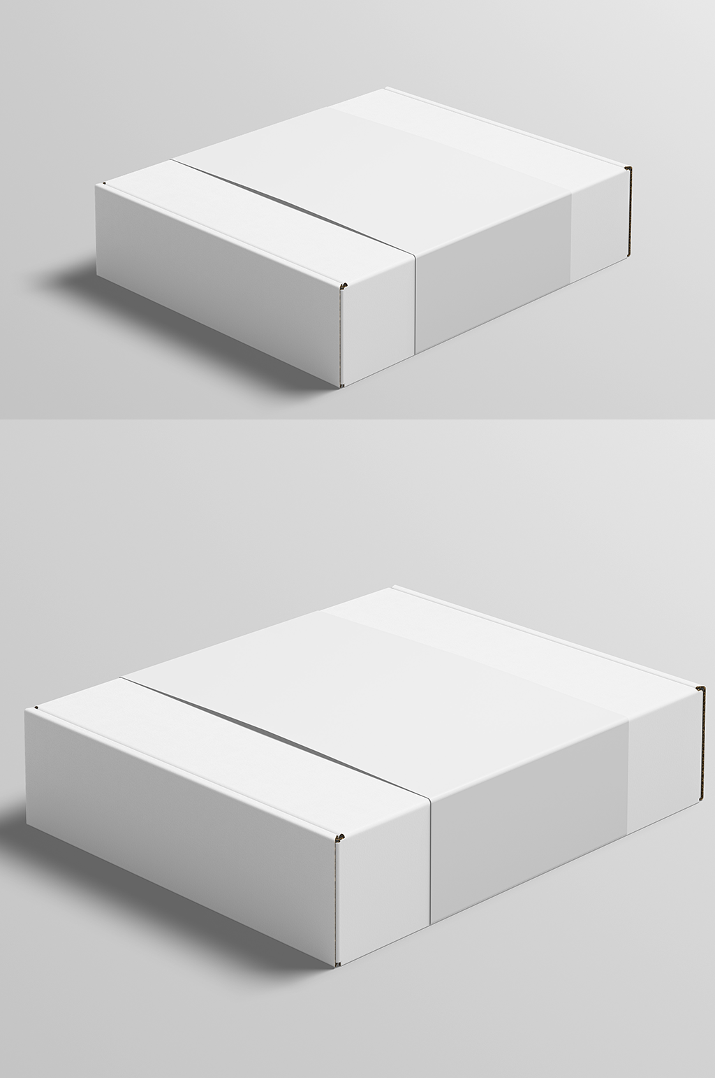 方形纯白白色盒子包装样机模板下载