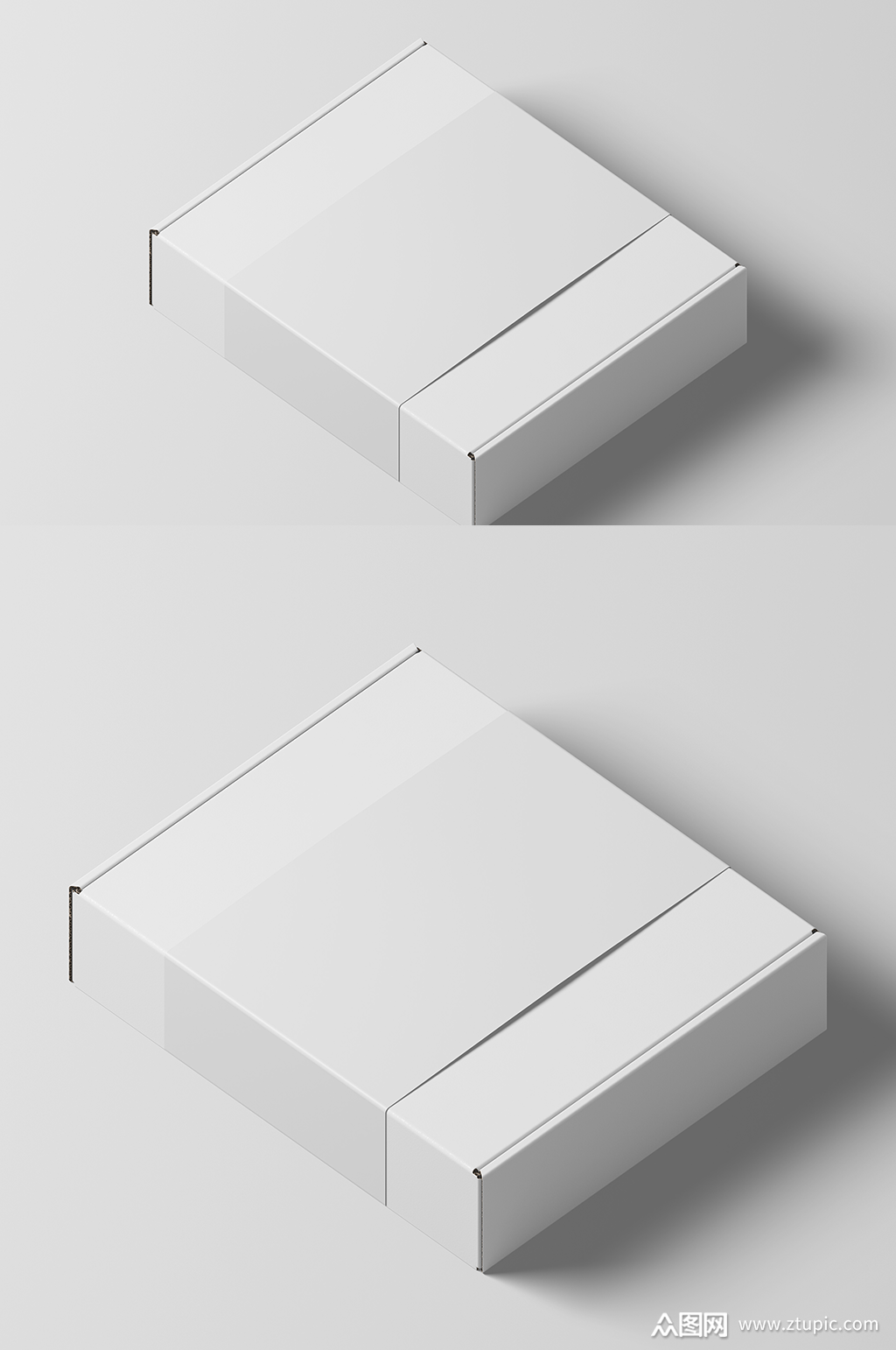白色礼品盒子包装样机psd模板素材