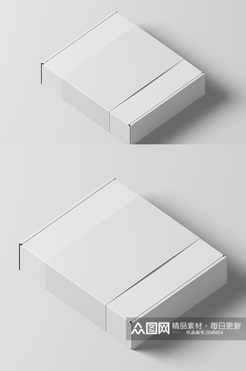 白色礼品盒子包装样机psd模板素材