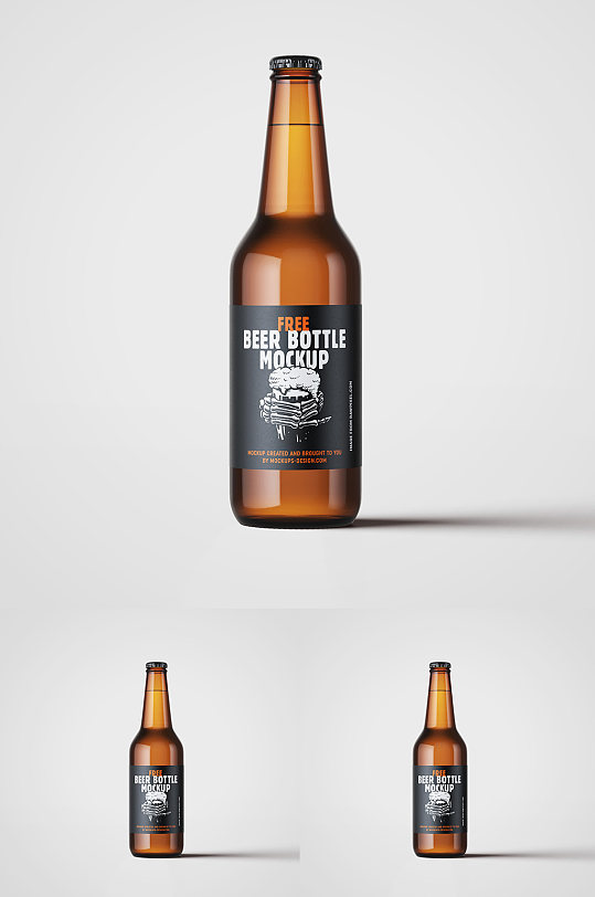 啤酒瓶包装设计样机PSD模板