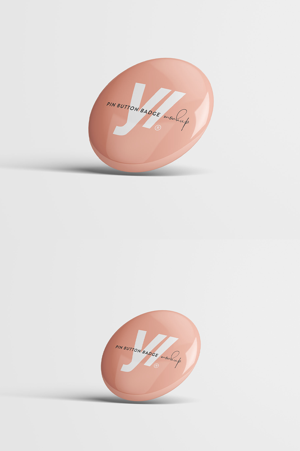 圆形金属徽章logo样机粉色颜色可更改素材
