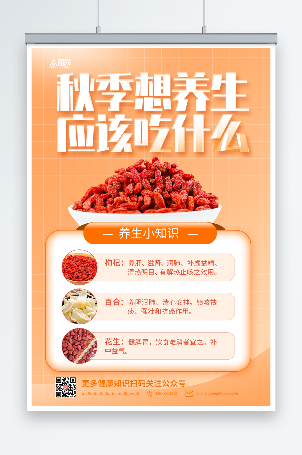 秋季养生枸杞海报素材
