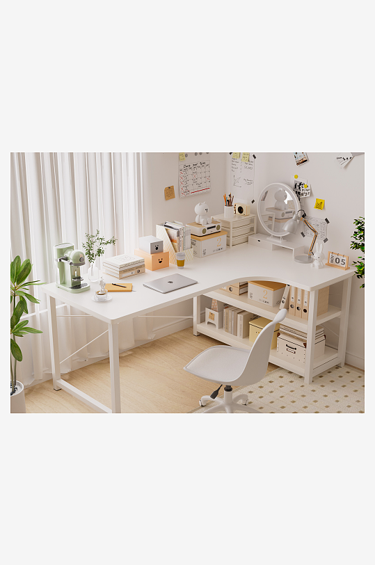 C4Doc渲染书桌卧室场景-众图网