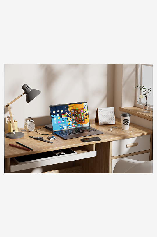 C4Doc渲染书桌场景-众图网