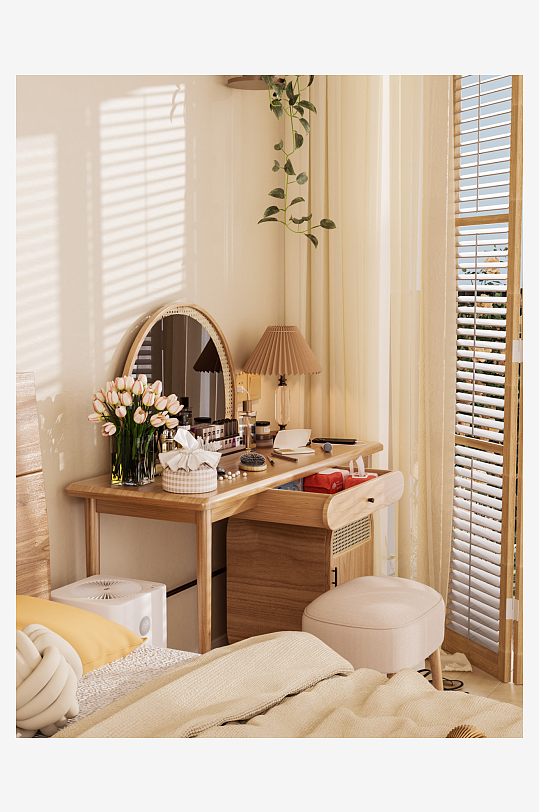 C4Doc卧室室内渲染场景-众图网