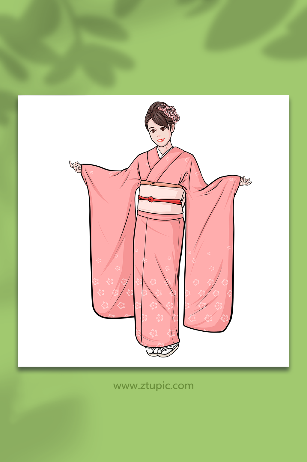 日本风情和服人物插画素材