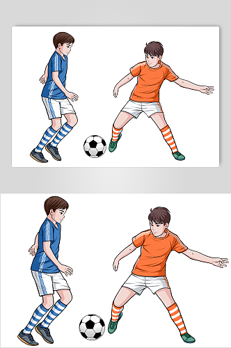 儿童足球运动人物插画