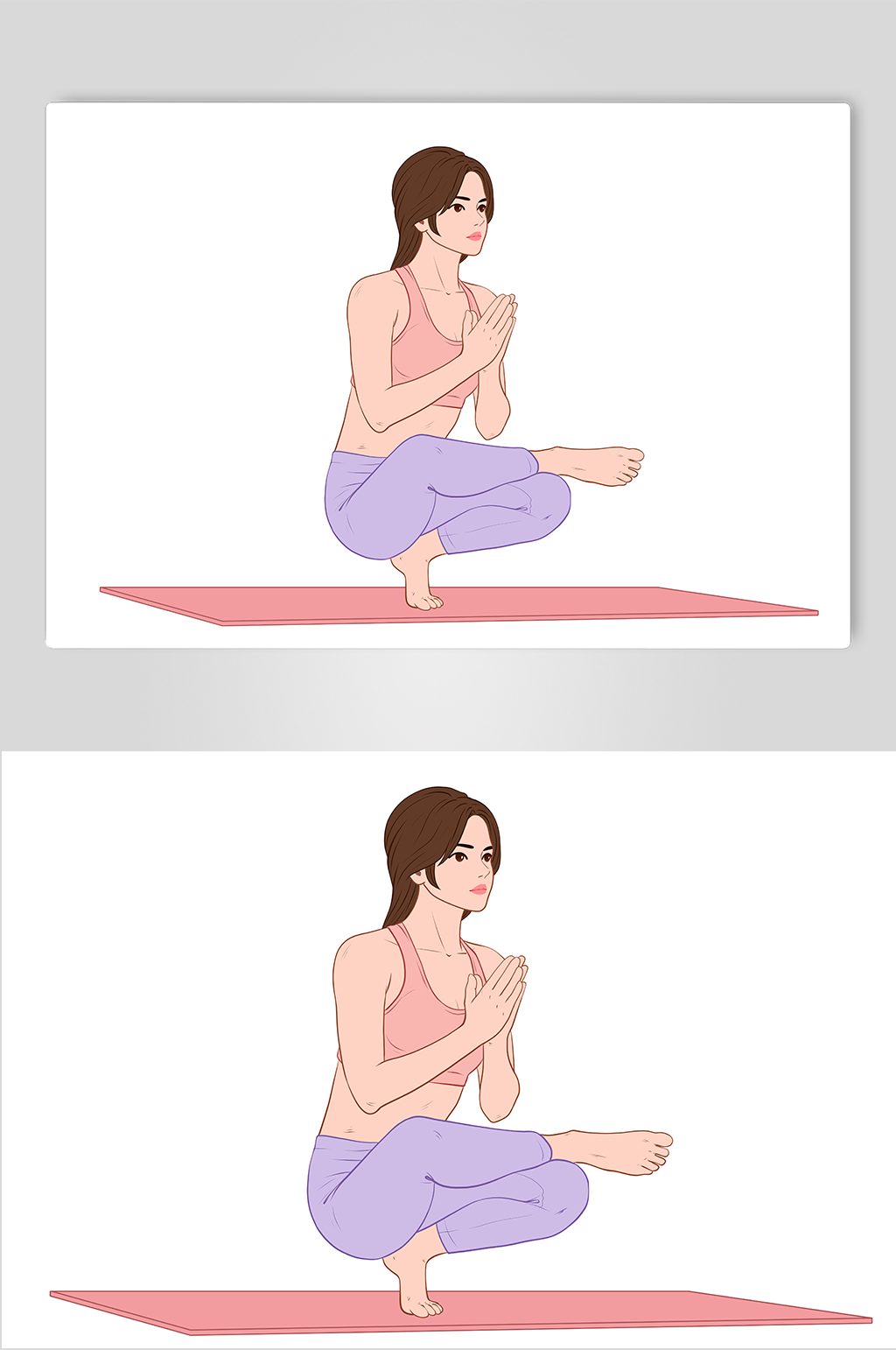 女性瑜伽人物元素插画素材