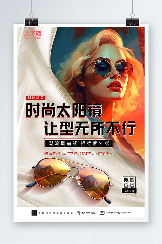 墨镜太阳镜产品宣传海报