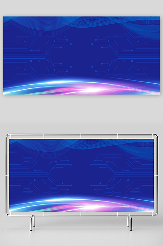 科技风深蓝色展板背景图