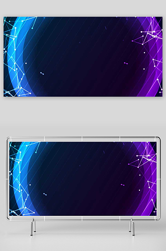 蓝紫色圆环科技背景图