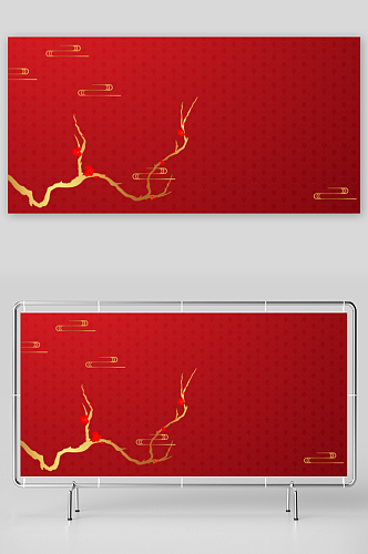 红色新年免抠背景图