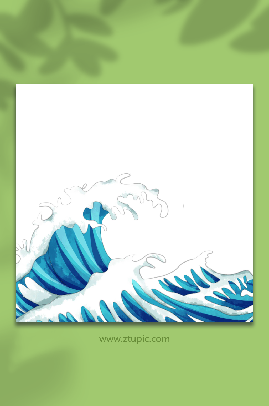 创意国风国潮海浪元素素材