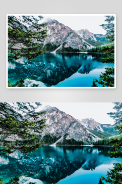 山峰冰雪山川自然风景摄影图片