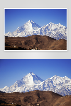 山峰冰雪山川自然风景摄影图片