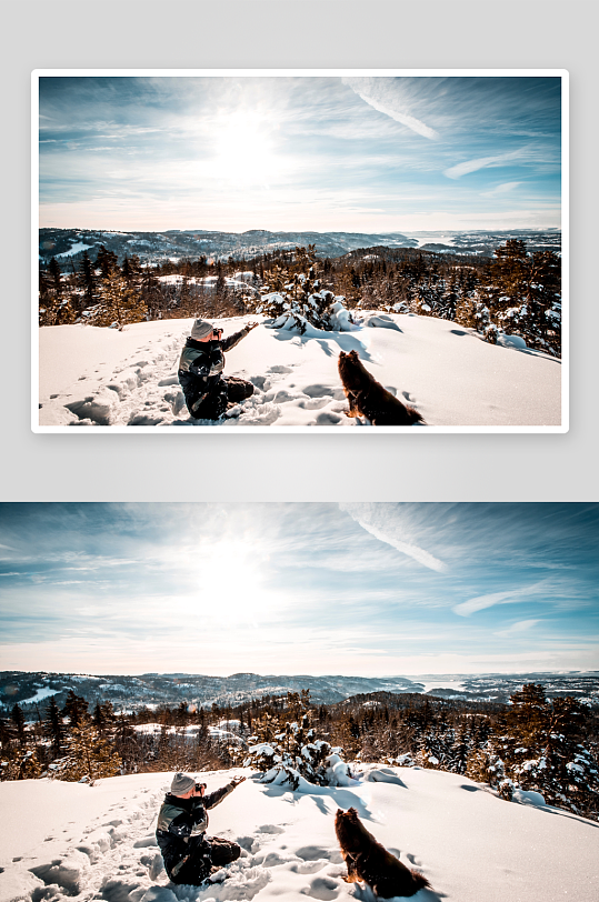 自然风光雪景雪山风景摄影图