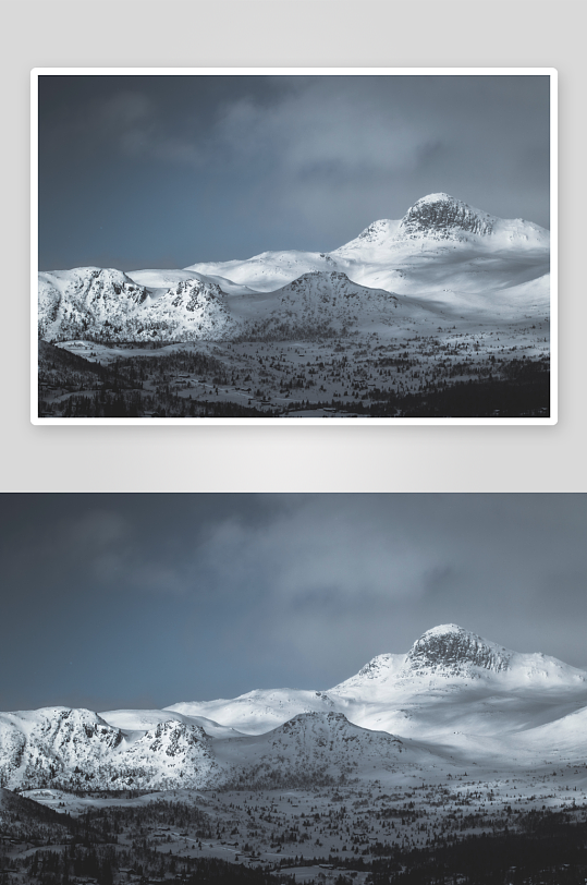 自然风光山峰雪山风景摄影图