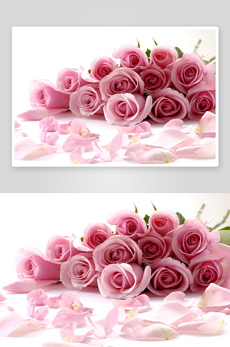 特写粉色玫瑰花卉摄影图图片