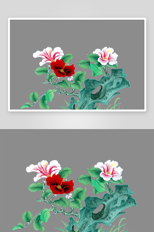 中國風(fēng)水墨花鳥工筆裝飾畫PNG元素