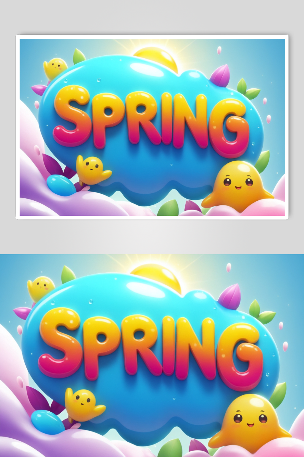 春天spring英文创意文字素材