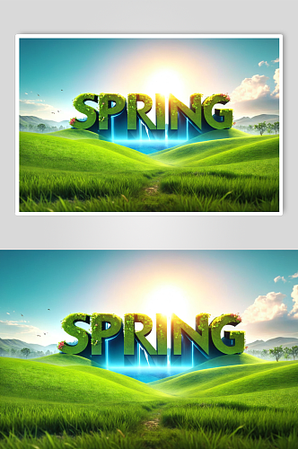 spring春天字体创意