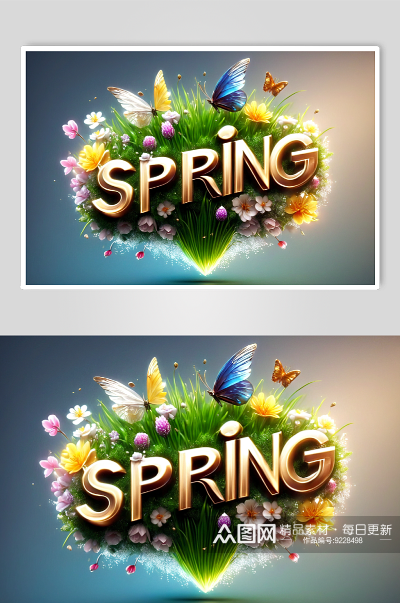spring春天字体创意素材