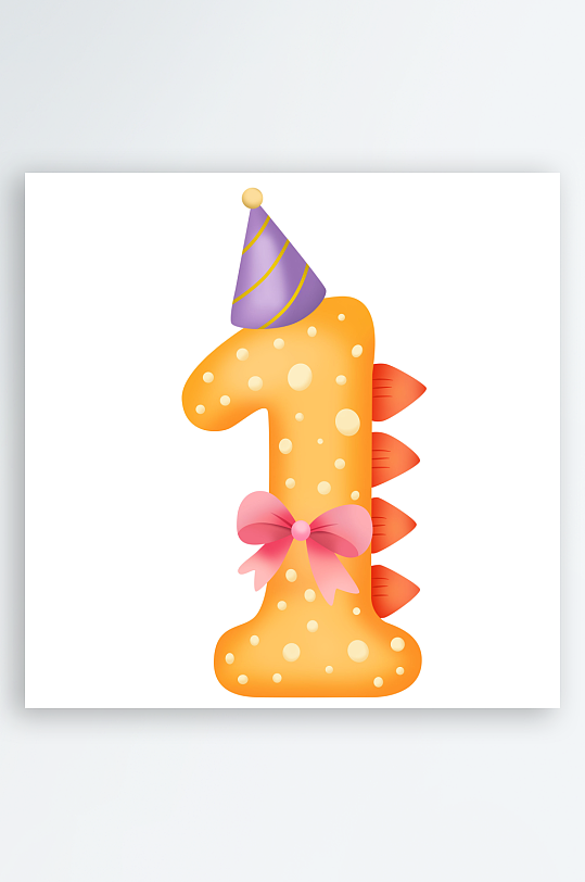 卡通可爱恐龙生日数字0倒计时数字插画-众图网