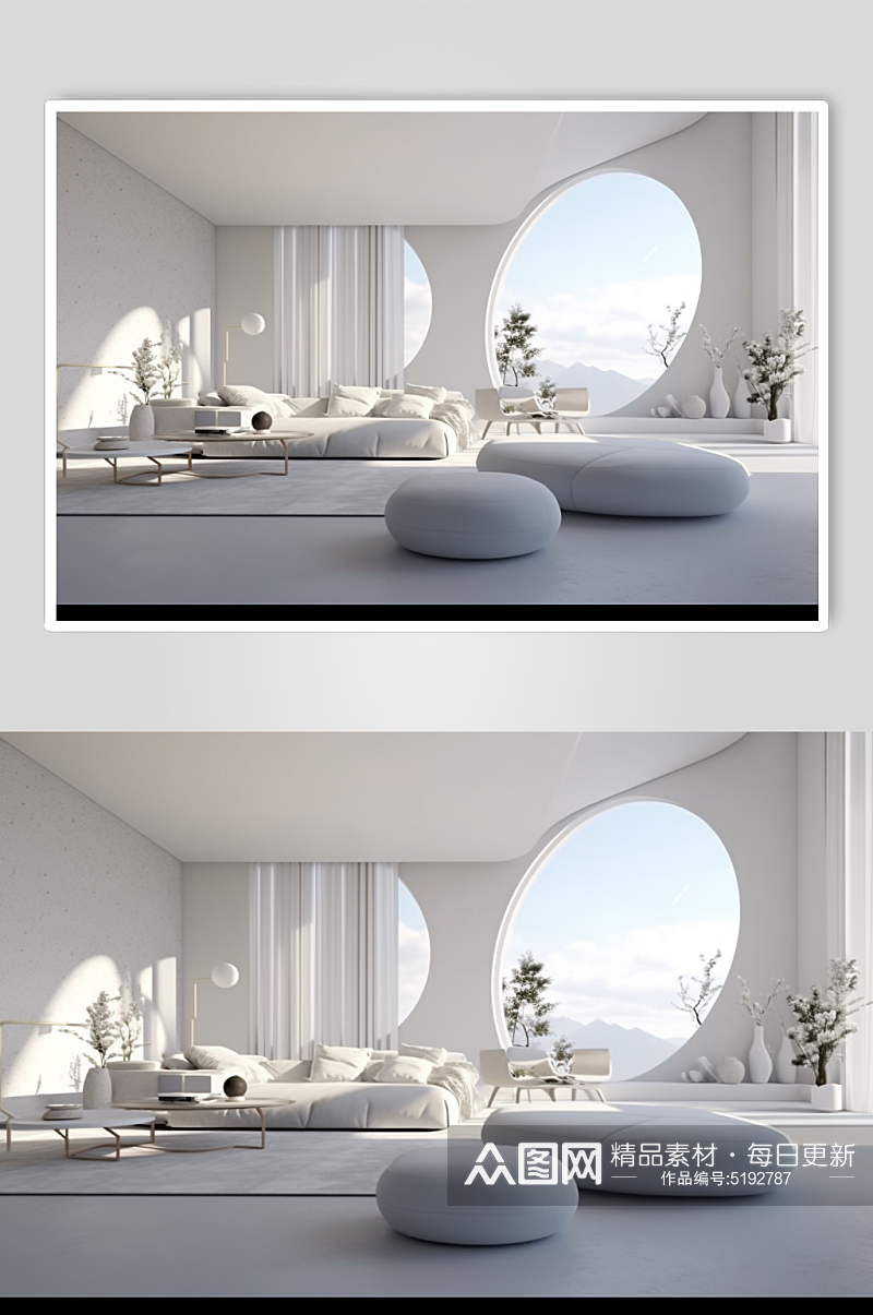 3D室内设计客厅家居室内装修风格透视图素材