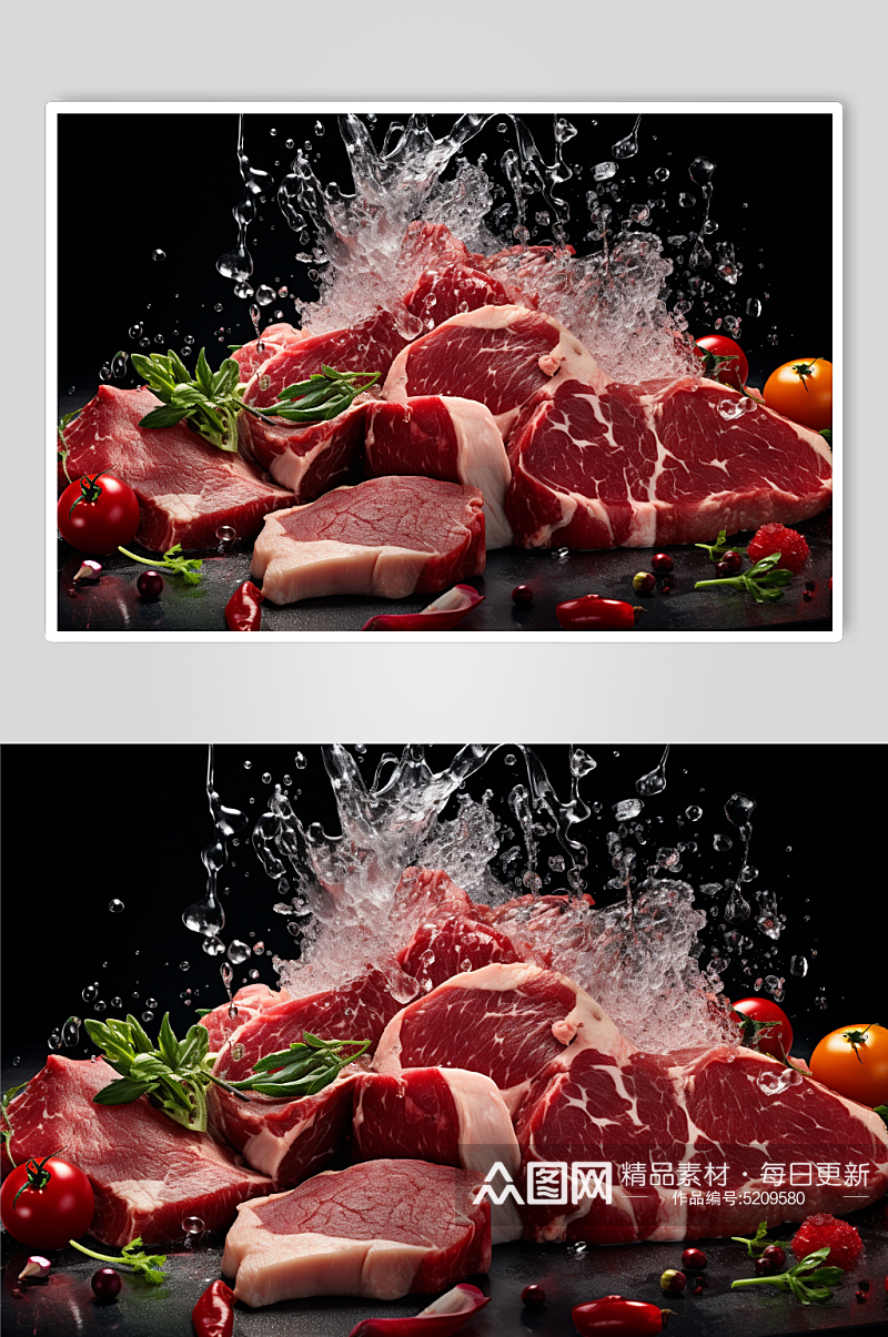 新鲜肉类美食静物高清摄影图片素材